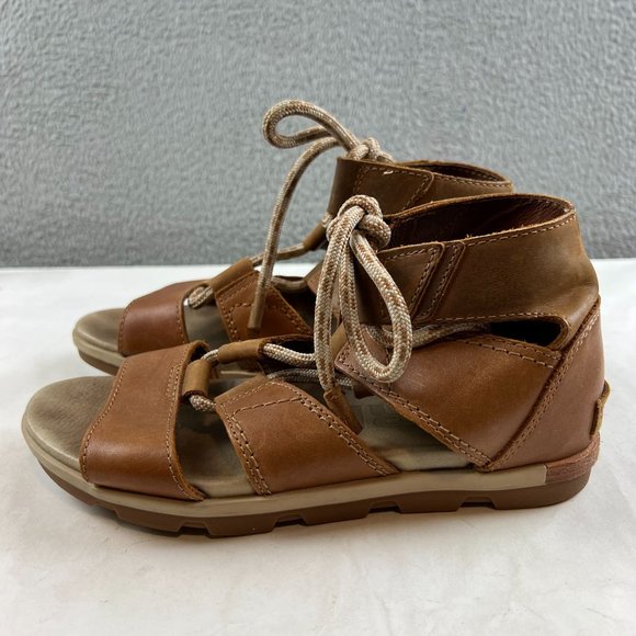 Sorel WMNS Sz 7.5 Torpeda Lace II NL2496224 Brown Lace Up Gladiator Sandals - Picture 2 of 6